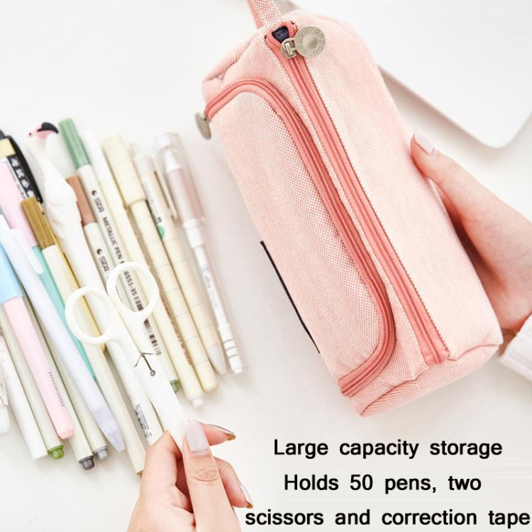 Angoo Large Capacity Pencil Case Cute Canvas Stationery Bag, Color: Black White In The Palm - Pen Holder by Angoo | Online Shopping South Africa | PMC Jewellery | Buy Now Pay Later Mobicred