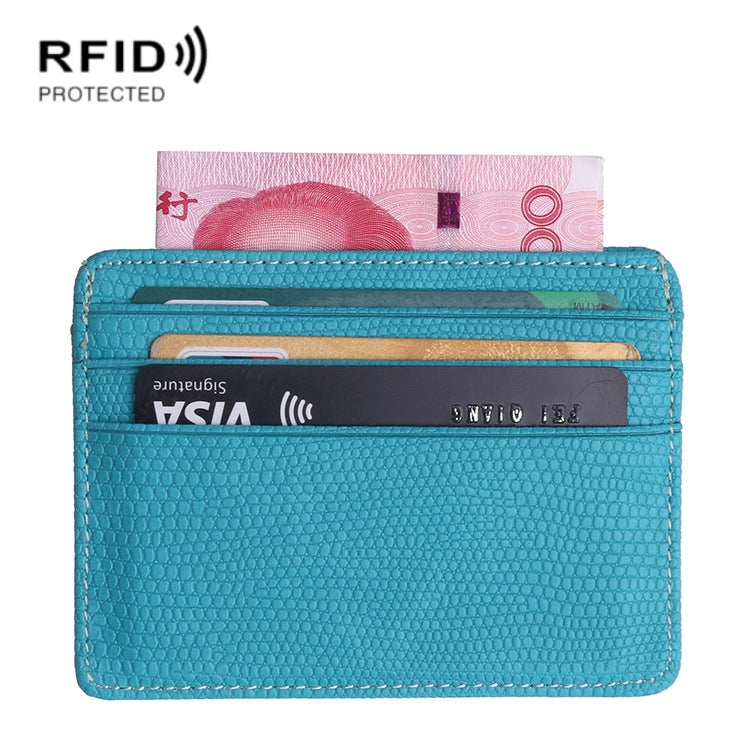 KT1002 RFID Function Lizard Pattern Bank Card Holder PU Business Card Case(Sky Blue) - Antimagnetic RFID Package by PMC TechLife | Online Shopping South Africa | PMC TechLife | Buy Now Pay Later Mobicred