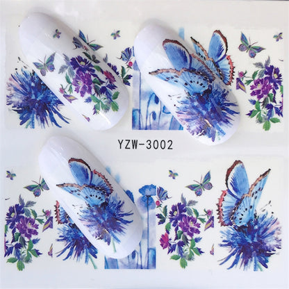 10 PCS Summer Colorful Nail Sticker Water Transfer Nail Decorations(YZW-125) - Nail Stickers by PMC Jewellery | Online Shopping South Africa | PMC Jewellery