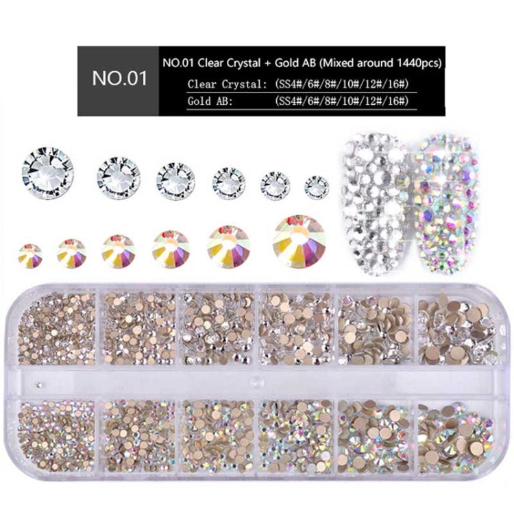 Nail Flat-back AB Crystal Strass 3D Charm Gems DIY Manicure Nail Art Decorations(01) - Nail Stickers by PMC Jewellery | Online Shopping South Africa | PMC Jewellery