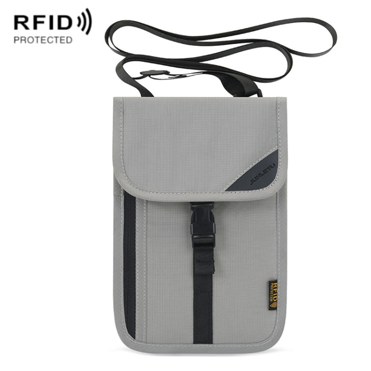 1062 Travel Passport Bag RFID Multi-Function Document Holder Hanging Neck Ticket Protective Case(Light Grey) - free shipping - PMC TechLife - Order now!