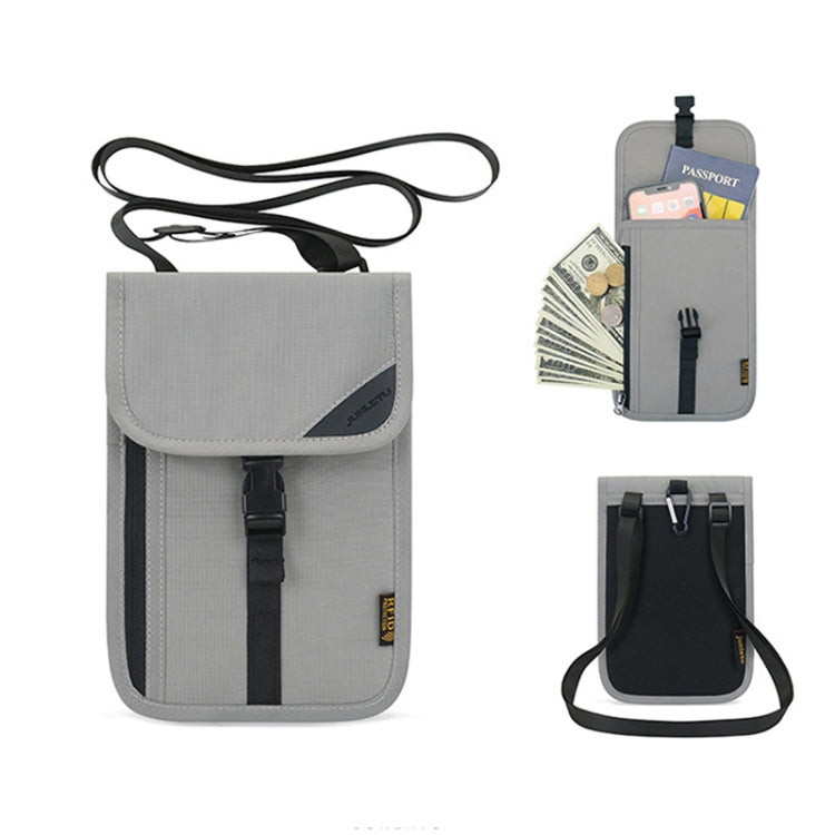 1062 Travel Passport Bag RFID Multi-Function Document Holder Hanging Neck Ticket Protective Case(Light Grey) - free shipping - PMC TechLife - Order now!