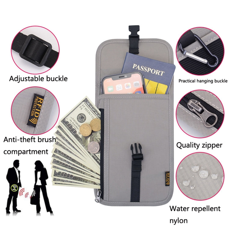 1062 Travel Passport Bag RFID Multi-Function Document Holder Hanging Neck Ticket Protective Case(Purple) - Antimagnetic RFID Package by PMC TechLife | Online Shopping South Africa | PMC TechLife | Buy Now Pay Later Mobicred
