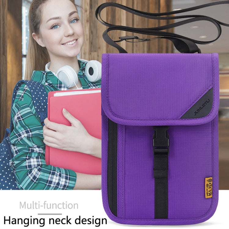 1062 Travel Passport Bag RFID Multi-Function Document Holder Hanging Neck Ticket Protective Case(Gray) - Antimagnetic RFID Package by PMC TechLife | Online Shopping South Africa | PMC TechLife | Buy Now Pay Later Mobicred