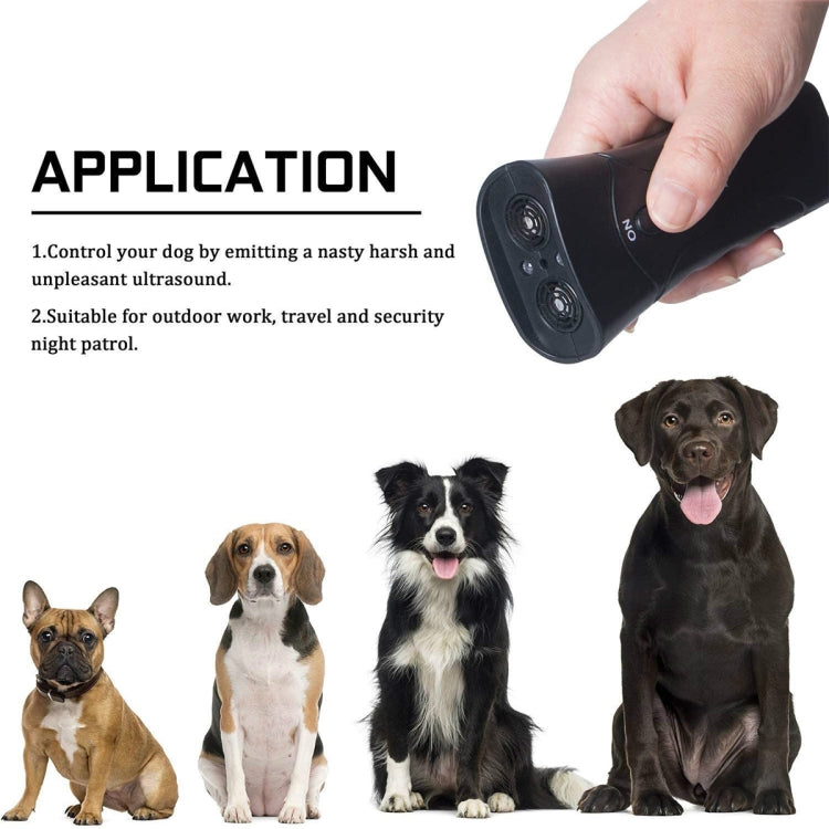 LED Flashlight Ultrasonic Dog Repeller Portable Dog Trainer, Colour: Single-headed Black(Colorful Package) - Training Aids by PMC Jewellery | Online Shopping South Africa | PMC Jewellery