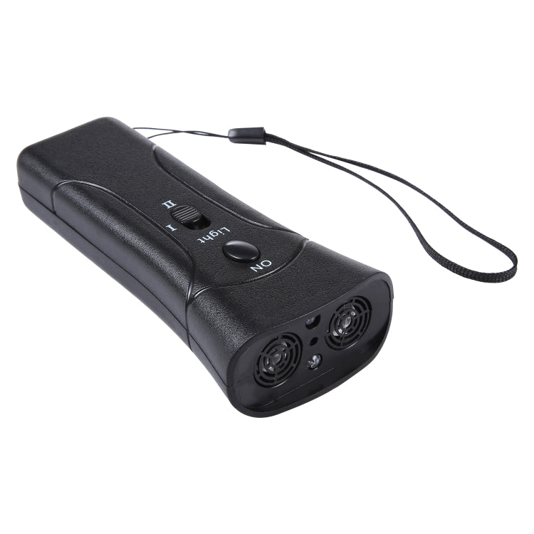 LED Flashlight Ultrasonic Dog Repeller Portable Dog Trainer, Colour: Double black(Colorful Package) - free shipping - PMC TechLife - Order now!