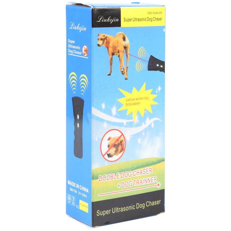 LED Flashlight Ultrasonic Dog Repeller Portable Dog Trainer, Colour: Double black(Colorful Package) - free shipping - PMC TechLife - Order now!