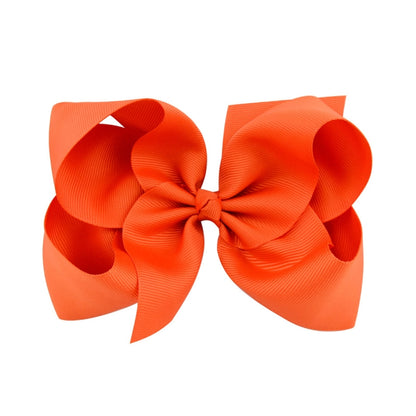 5 PCS 6 Inch Colorful Kids Girls Big Solid Ribbon Hair Bow Clips(31) - Head Bands by PMC Jewellery | Online Shopping South Africa | PMC Jewellery