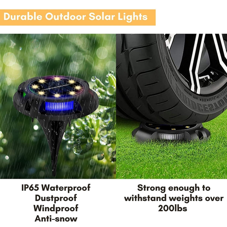 Outdoor Solar Underground Lamp Rotating Buried Lawn Lamp , Spec: 8 LEDs Warm+Blue Light (Plastic Shell) - Buried Lights by PMC Jewellery | Online Shopping South Africa | PMC Jewellery