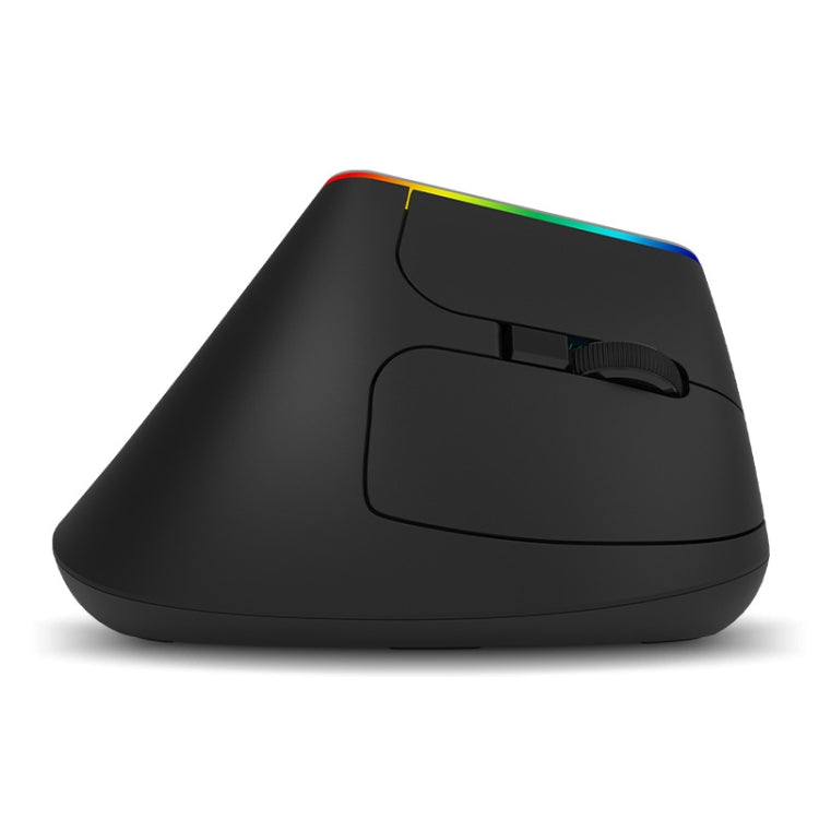 DELUX M618C 6 Keys 1600 DPI RGB Vertical Wireless Bluetooth Dual Mode Mouse(Black) - Wireless Mice by DELUX | Online Shopping South Africa | PMC Jewellery