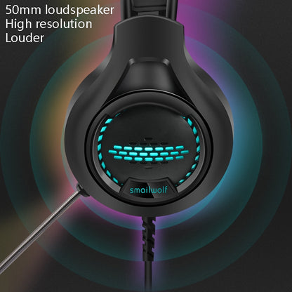 Smailwolf AK3 Headset Game Headphones Wired Luminous Desktop Computer Headset, Style: USB Single-plug - Multimedia Headset by PMC Jewellery | Online Shopping South Africa | PMC Jewellery