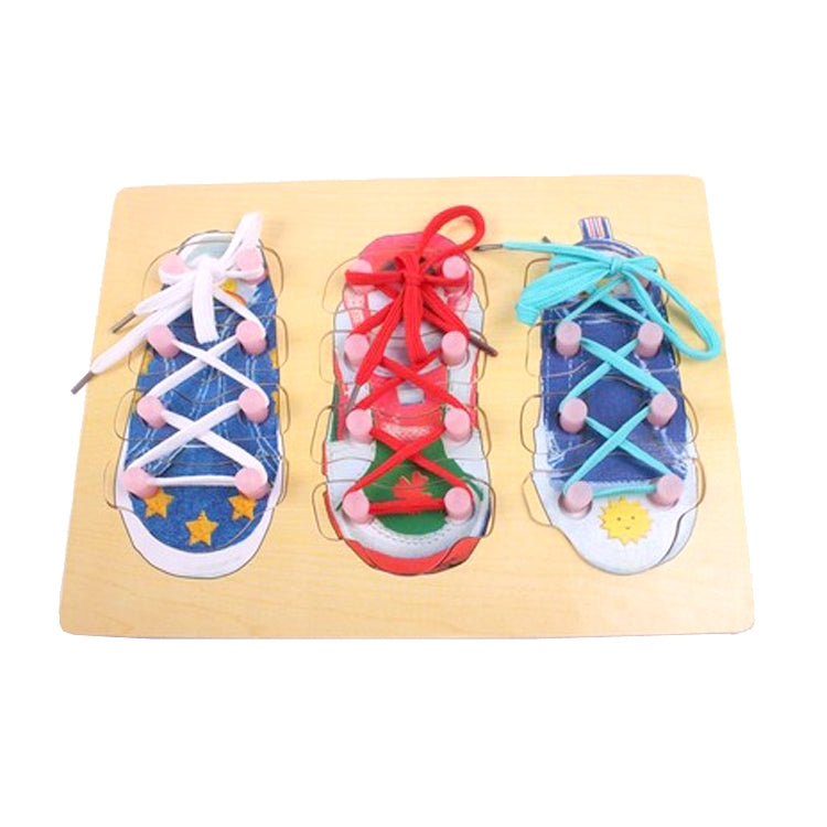 2 PCS Montessili Tie Shoelaces Puzzle Educational Early Education Toys(Wood Jigsaw) - Early Education Toys by PMC Jewellery | Online Shopping South Africa | PMC Jewellery