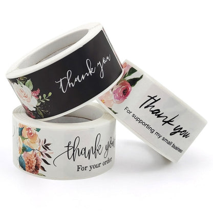 10 PCS Thank You Flower Sticker Gift Wrap Sealing Sticker, Size: 1x3 Inch(A-415) - Sticker & Tags by PMC Jewellery | Online Shopping South Africa | PMC Jewellery