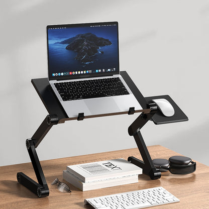 Oatsbasf Folding Computer Desk Laptop Stand Foldable Lifting Heightening Storage Portable Rack,Style: L01 Black - Laptop Stand by Oatsbasf | Online Shopping South Africa | PMC Jewellery | Buy Now Pay Later Mobicred