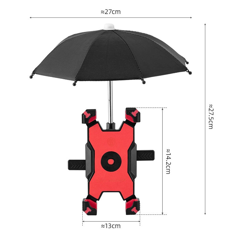 CYCLINGBOX Bicycle Mobile Phone Bracket With Parasol Rider Mobile Phone Frame, Style: Handlebar Installation (Black) - free shipping - PMC TechLife - Order now!