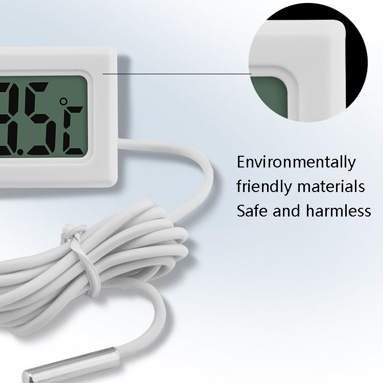 2 PCS Fish Tank Digital Thermometer Waterproof Probe Electronic Measuring Thermometer, Line Length:  2m (White) - Thermometer by PMC TechLife | Online Shopping South Africa | PMC TechLife