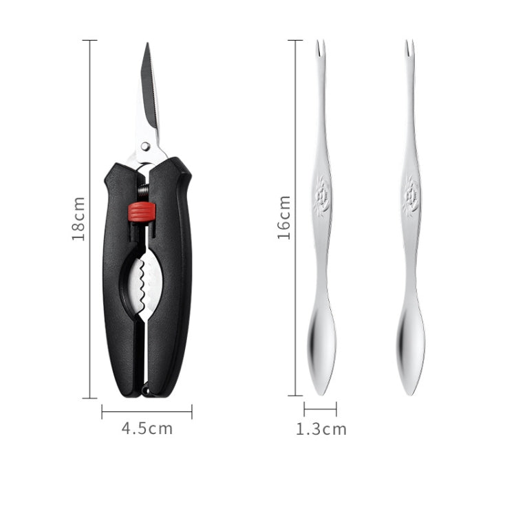 Crab Tool 304 Stainless Steel Crab Fork Crab Scissors Crab Needle,Style: 4 Fork 1 Knife 1 Box - Gadgets by PMC TechLife | Online Shopping South Africa | PMC TechLife