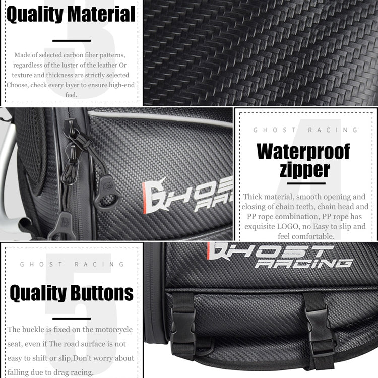 GHOST RACING GR-CWB04 Motorcycle Riding Bag Locomotive Back Bag(Black) - free shipping - PMC TechLife - Order now!