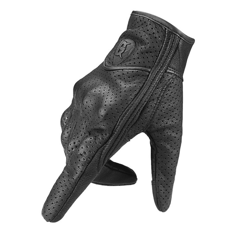 GHOST RACING GR-ST06 Breathable Touch Screen Motorcycle Riding Leather Gloves Anti-Fall Locomotive Gloves, Size: XXL(Black) - Locomotive Gloves by GHOST RACING | Online Shopping South Africa | PMC Jewellery | Buy Now Pay Later Mobicred