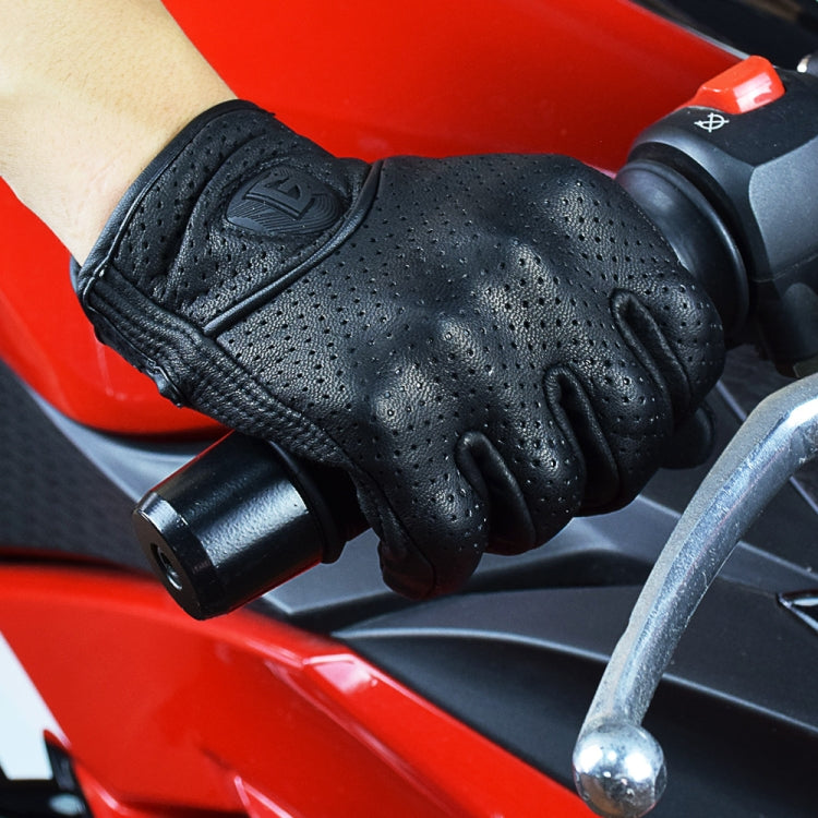 GHOST RACING GR-ST06 Breathable Touch Screen Motorcycle Riding Leather Gloves Anti-Fall Locomotive Gloves, Size: XXL(Black) - Locomotive Gloves by GHOST RACING | Online Shopping South Africa | PMC Jewellery | Buy Now Pay Later Mobicred