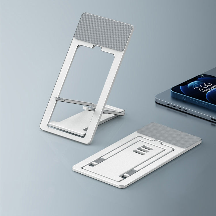 HZ10 Slim Portable Desktop Live Stand Multifunctional Folding Mobile Phone Holder(Silver) - Desktop Holder by PMC TechLife | Online Shopping South Africa | PMC TechLife