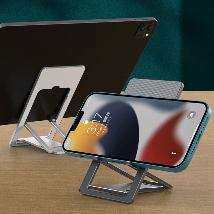 HZ10 Slim Portable Desktop Live Stand Multifunctional Folding Mobile Phone Holder(Gray) - Desktop Holder by PMC TechLife | Online Shopping South Africa | PMC TechLife
