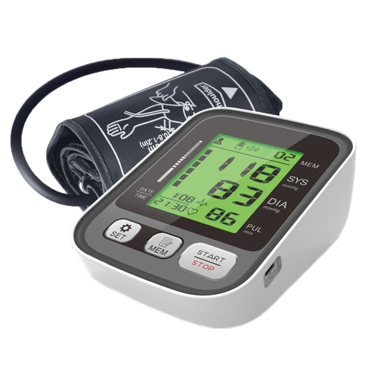 JZ-256A Tri-Color Backlight Automatic Upper Arm Sphygmomanometer Home Electronic Sphygmomanometer, Specification: 22-32cm(Voice Broadcast) - Sphygmomanometer by PMC Jewellery | Online Shopping South Africa | PMC Jewellery