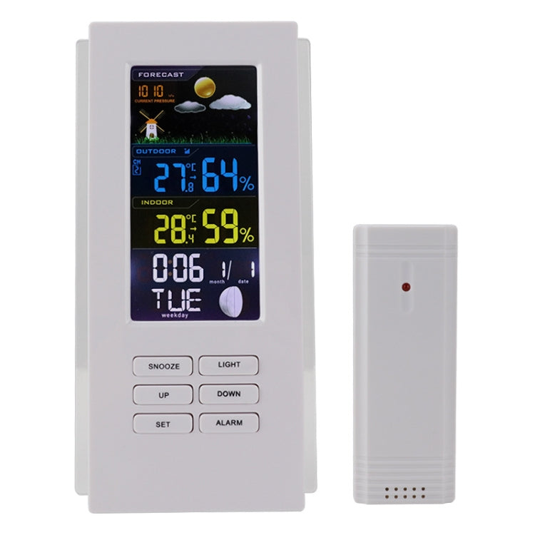 Wireless Colorful Screen Indoor And Outdoor Temperature Humidity Meter Barometer Smart Digital Electronic Clock With Backlight(TS-74-W-US) - Indoor Thermometer by PMC TechLife | Online Shopping South Africa | PMC TechLife | Buy Now Pay Later Mobicred