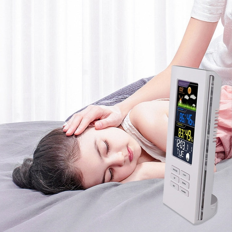 Wireless Colorful Screen Indoor And Outdoor Temperature Humidity Meter Barometer Smart Digital Electronic Clock With Backlight(TS-74-W-US) - Indoor Thermometer by PMC TechLife | Online Shopping South Africa | PMC TechLife | Buy Now Pay Later Mobicred