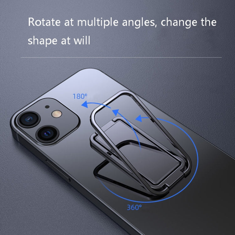 Square Folding Metal Holder Rotating Back Stick Desktop Phone Ring Holder(Space Silver) - Ring Holder by PMC TechLife | Online Shopping South Africa | PMC TechLife