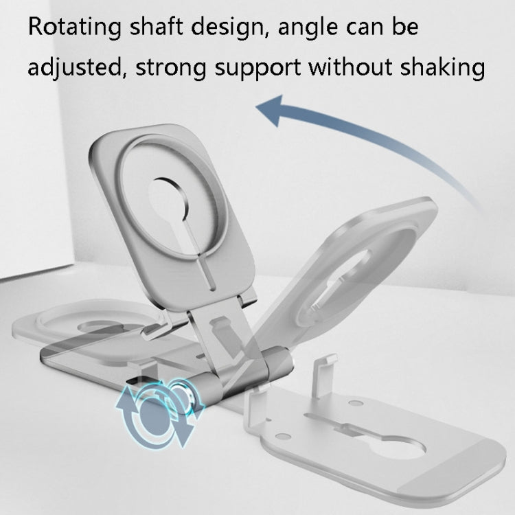Magsafe Wireless Charging Stand Aluminum Alloy Folding Desktop Live Bracket(Dark Gray) - Desktop Holder by PMC TechLife | Online Shopping South Africa | PMC TechLife