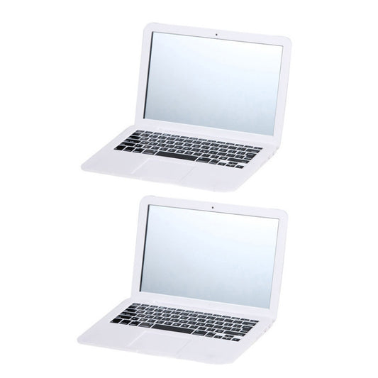 2 PCS Notebook Portable Mirror Desktop Single-sided Mirror(White) - Mirror by PMC Jewellery | Online Shopping South Africa | PMC Jewellery