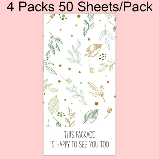 4 Packs 50 Sheets/Pack  Green Leaf Rectangular Stickers Gift Box Sealing Stickers(A3) - Sticker & Tags by PMC Jewellery | Online Shopping South Africa | PMC Jewellery