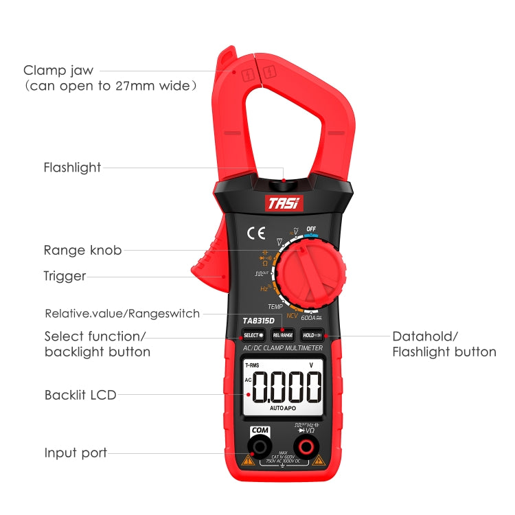 TASI TA8315D Pincers Meter High-Precision Digital Ammeter - free shipping - PMC TechLife - Order now!