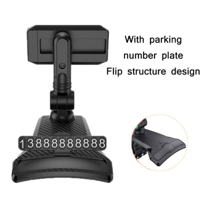 YF011 Car Central Control Instrument Panel Mobile Phone Bracket With Number Plate(Black Green) - Car Holders by PMC Jewellery | Online Shopping South Africa | PMC Jewellery