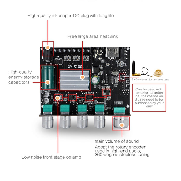 XINYI XY-S100L Sini Audio Channel 2.1 Bluetooth Power Board Module(S100L) - Breadboard / Amplifier Board by PMC Jewellery | Online Shopping South Africa | PMC Jewellery