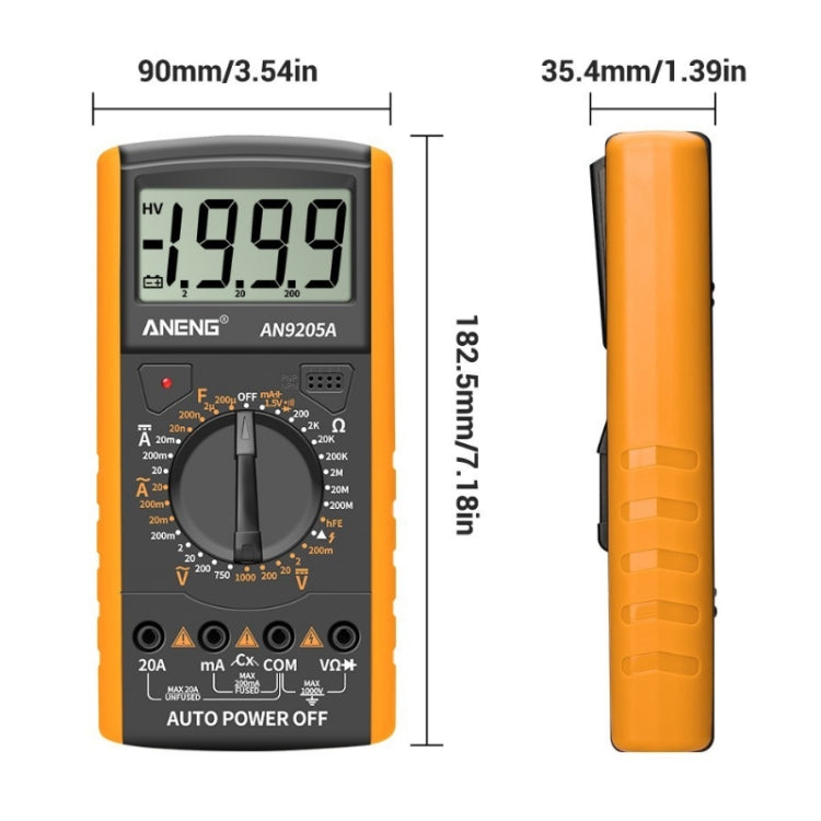 ANENG Automatic High-Precision Intelligent Digital Multimeter, Specification: AN9205A(Blue) - Digital Multimeter by ANENG | Online Shopping South Africa | PMC TechLife | Buy Now Pay Later Mobicred