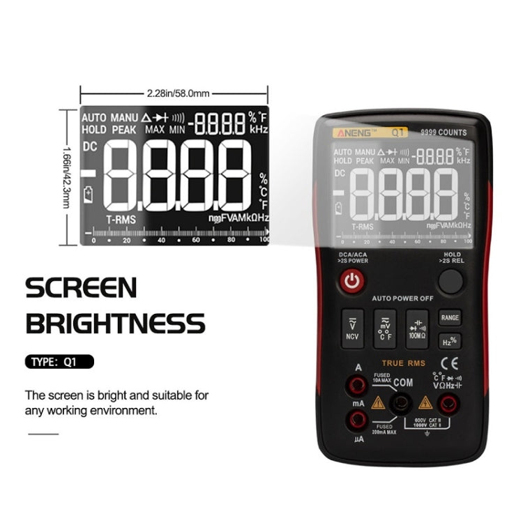 ANENG AN-Q1 Automatic High-Precision Intelligent Digital Multimeter, Specification: Standard with Cable(Orange) - free shipping - PMC TechLife - Order now!