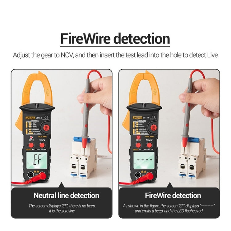 ANENG ST184 Automatically Identify Clamp-On Smart Digital Multimeter(Black) - free shipping - PMC TechLife - Order now!