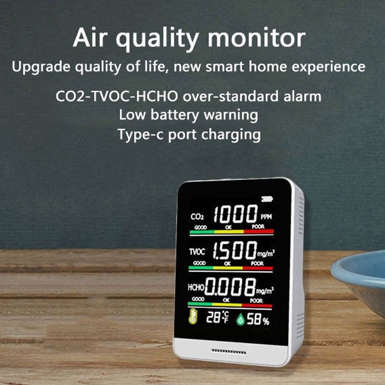 AK4 Infrared 5 in 1 CO2 HCHO TVOC Detector Temperature Hygrometer - Gas Monitor by PMC TechLife | Online Shopping South Africa | PMC TechLife | Buy Now Pay Later Mobicred