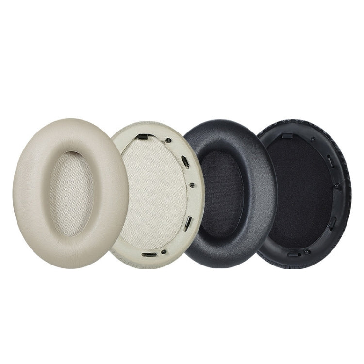 2 PCS Leather Headset Earmuffs for Sony 1000XM4 Champagne Lambskin No Snap - Earmuff & Pad by PMC TechLife | Online Shopping South Africa | PMC TechLife