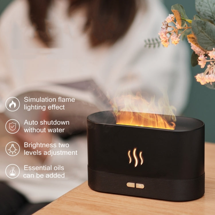Flame Aroma Diffuser Night Light Humidifier(White) - Air Purifiers & Parts by PMC TechLife | Online Shopping South Africa | PMC TechLife