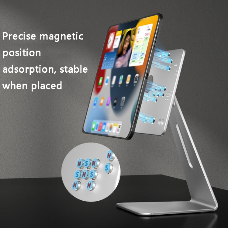 AP-7SL Rotatable Aluminum Alloy Magnetic Tablet Bracket(Silver) - Desktop Holder by PMC TechLife | Online Shopping South Africa | PMC TechLife