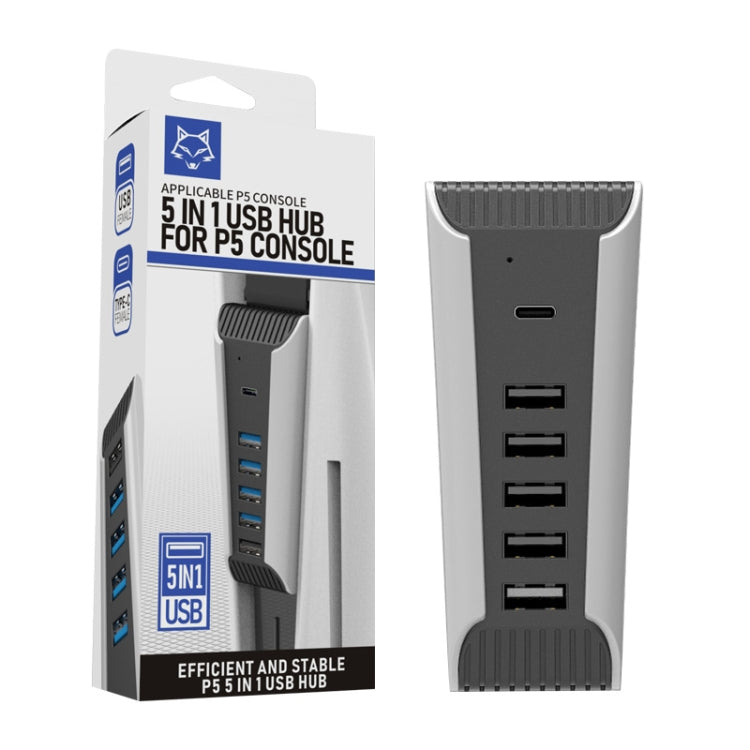 5 in 1 USB HUB For PS5 Console - Adapter & Cables by PMC TechLife | Online Shopping South Africa | PMC TechLife