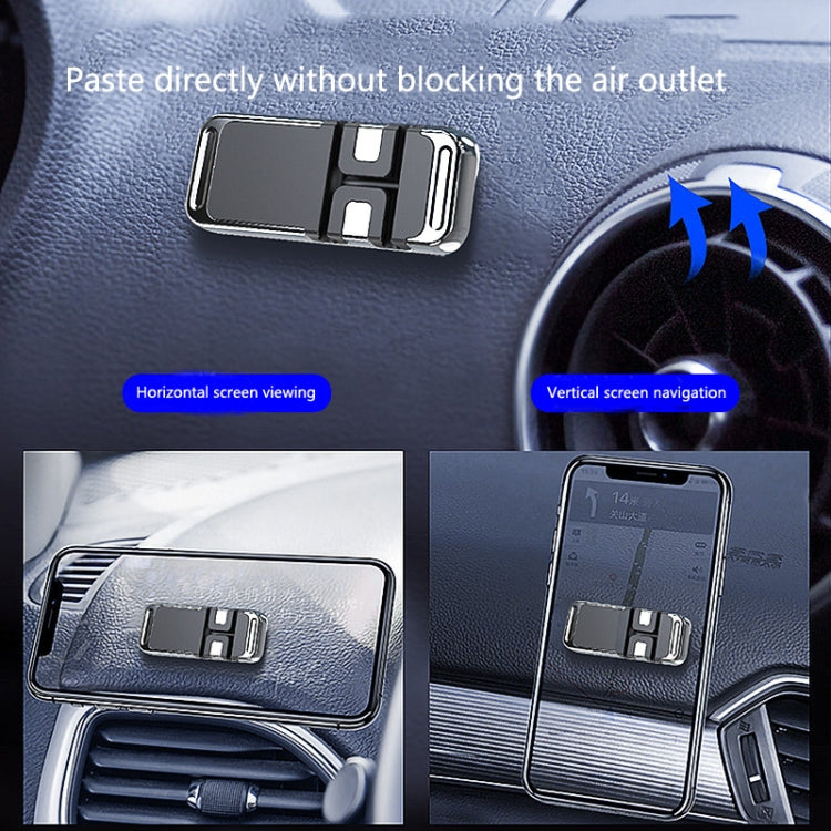 2 PCS S15 Magnetic Aluminum Alloy Bracket Data Cable Storage Sticker Car Phone Holder(Silver) - Car Holders by PMC Jewellery | Online Shopping South Africa | PMC Jewellery