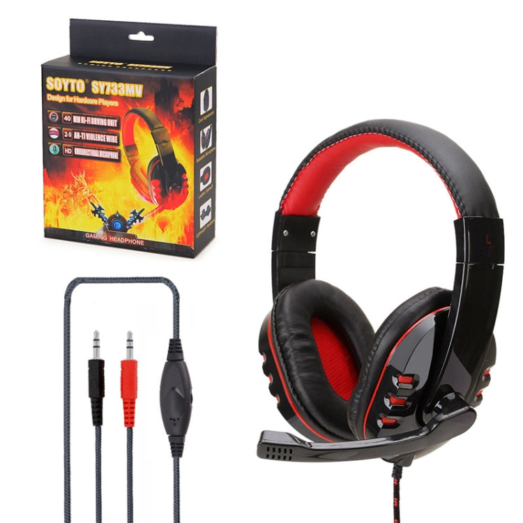 Soyto SY733MV Gaming Computer Headset For PC (Black Red) - Multimedia Headset by Soyto | Online Shopping South Africa | PMC Jewellery