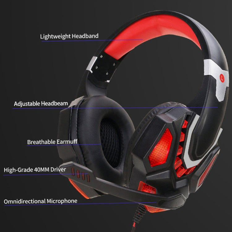 Soyto G10 Gaming Computer Headset For PC (Black Red) - Multimedia Headset by Soyto | Online Shopping South Africa | PMC Jewellery