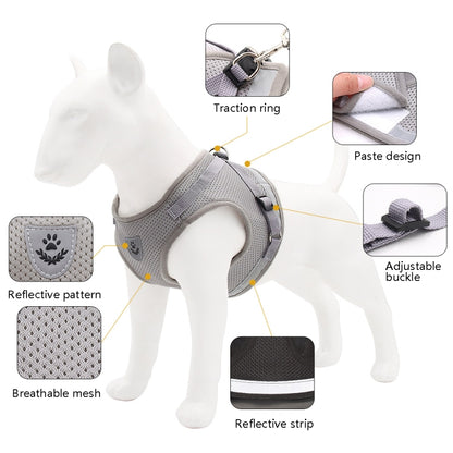 BL-844 Pet Chest Straps Reflective Breathable Dog Rope, Size: S(Silver Gray) - Leashes by PMC Jewellery | Online Shopping South Africa | PMC Jewellery