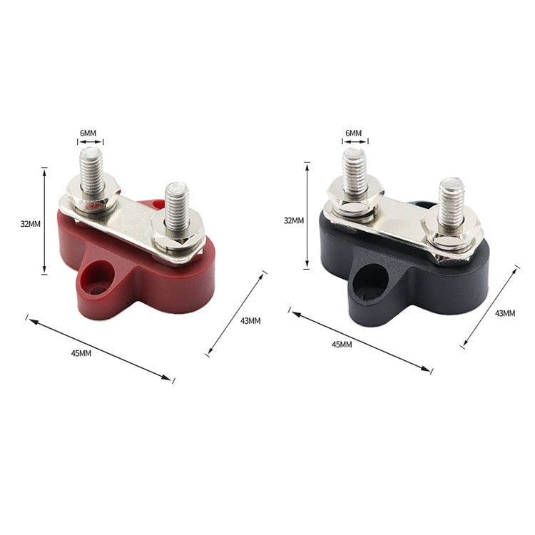 Double Terminal Block Spiral Fixed Wire Connector, Color: M6 Black - Booster Cable & Clip by PMC TechLife | Online Shopping South Africa | PMC TechLife