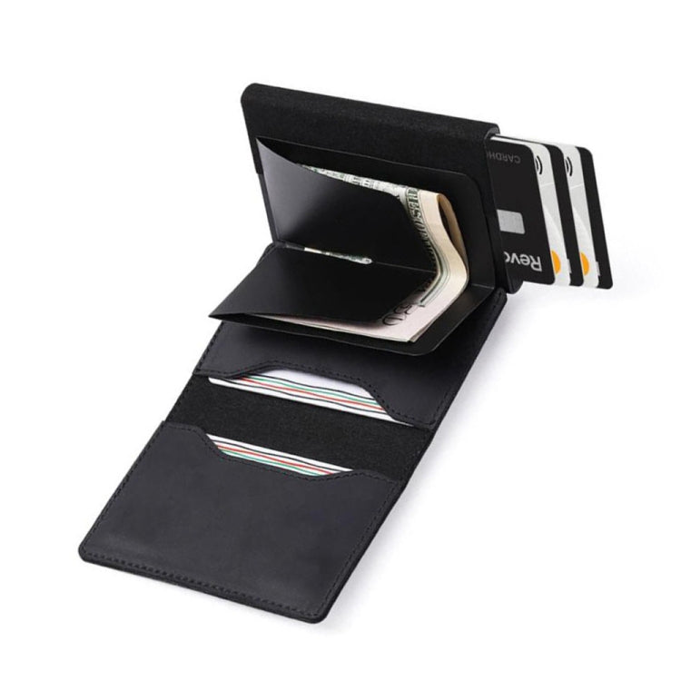 Anti-Theft Positioning Wallet Men Card Holder Mini Wallets For Airtag(Cowhide Dark Brown) - Wallet Series by PMC TechLife | Online Shopping South Africa | PMC TechLife